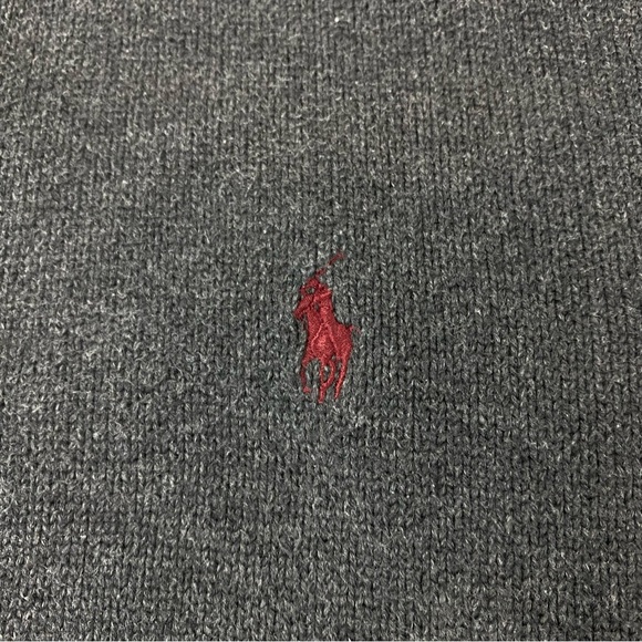Vintage Polo by Ralph Lauren 100% Cotton Grey Quarter Zip Sweater Men’s Sz S-Med - Picture 2 of 10